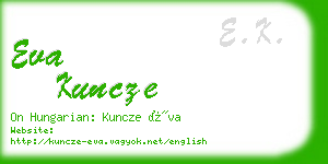 eva kuncze business card